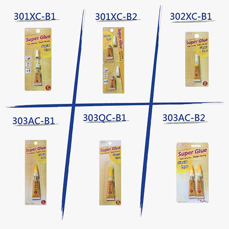 Ahşap için Süper Yapıştırıcı verimlilik tipi - 301XC-B1 . 301XC-B2 . 302XC-B1.303QC-B1.303AC-B1,.303AC-B2